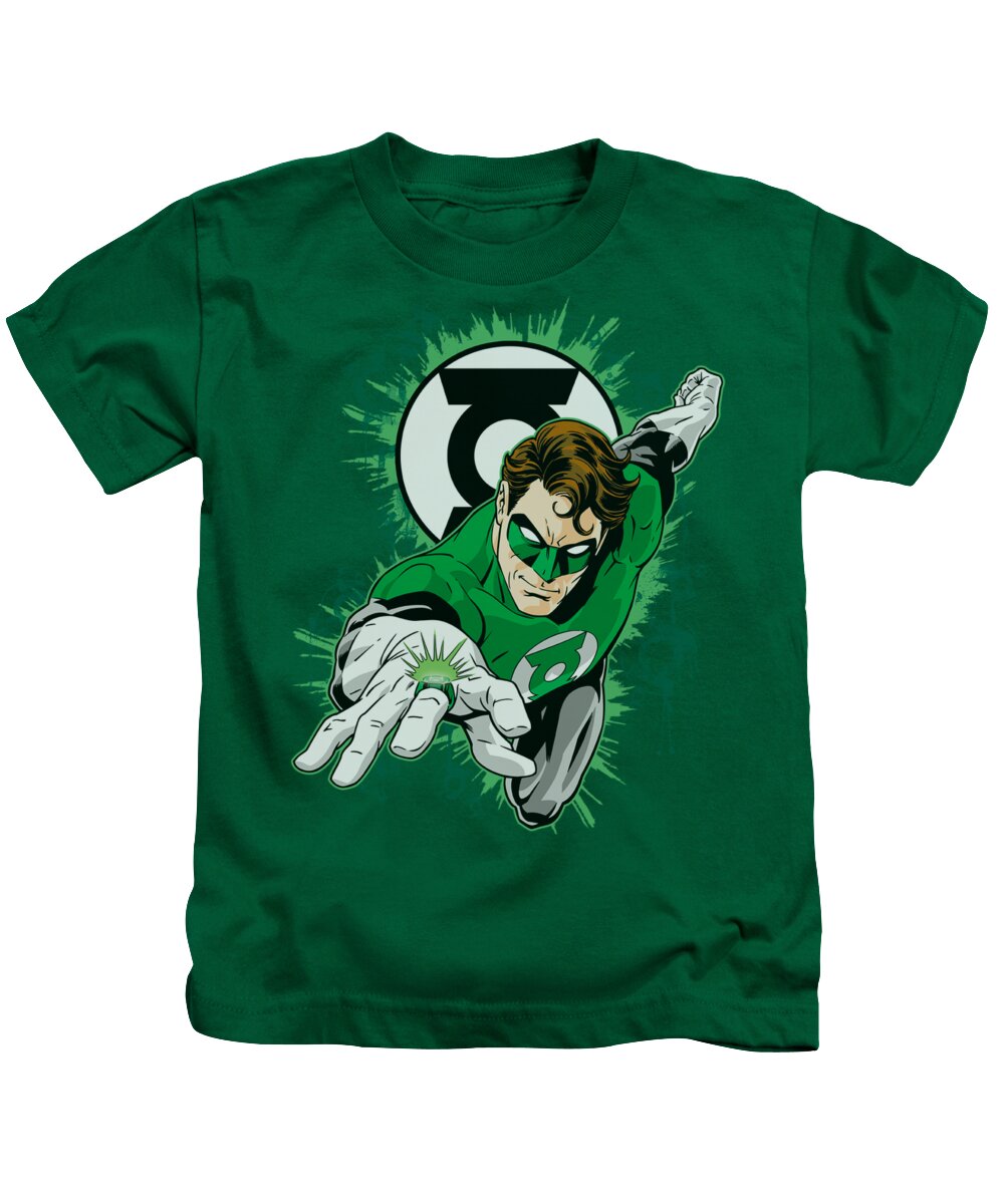 Green Lantern Kids T-Shirt featuring the digital art Gl - Ring First by Brand A