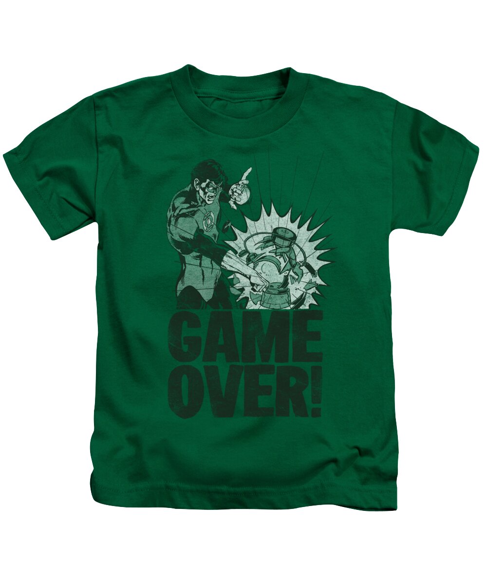 Green Lantern Kids T-Shirt featuring the digital art Green Lantern - Game Over by Brand A