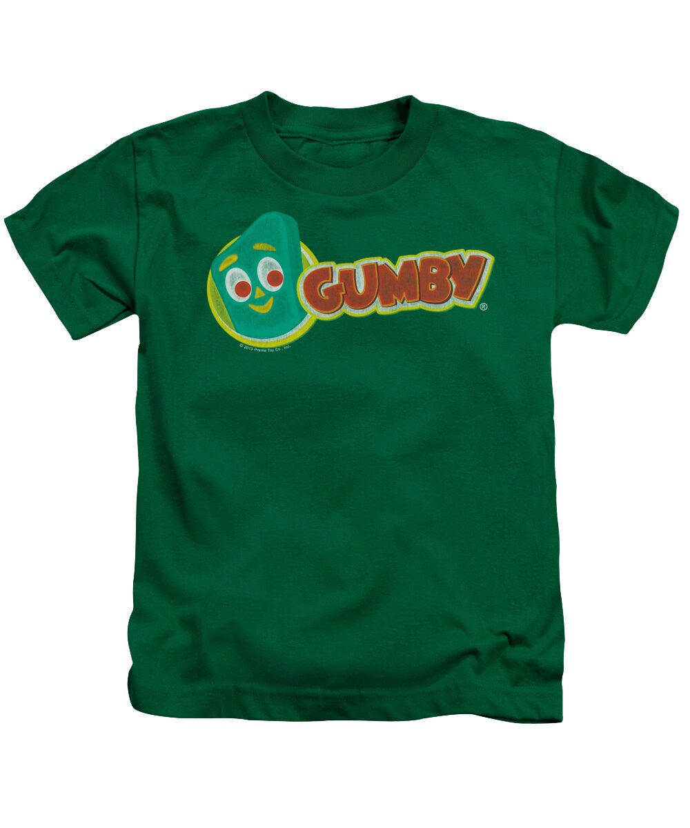 Gumby Kids T-Shirt featuring the digital art Gumby - Logo by Brand A
