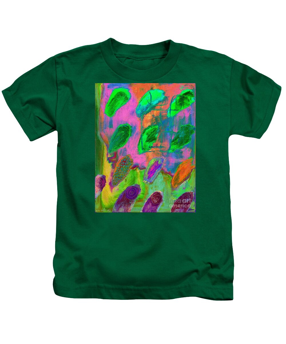  Abstract Kids T-Shirt featuring the painting Psychedelic Finger Prints by Noa Yerushalmi
