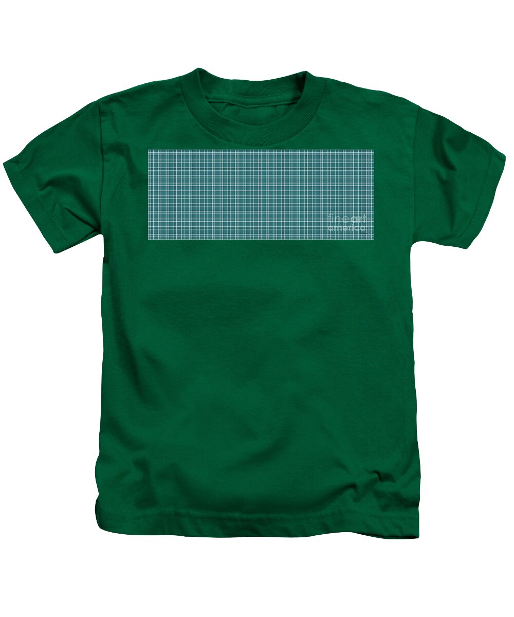 Abstract Kids T-Shirt featuring the painting 23c3 Abstract Geometric Digital Art Blue Green by Ricardos Creations