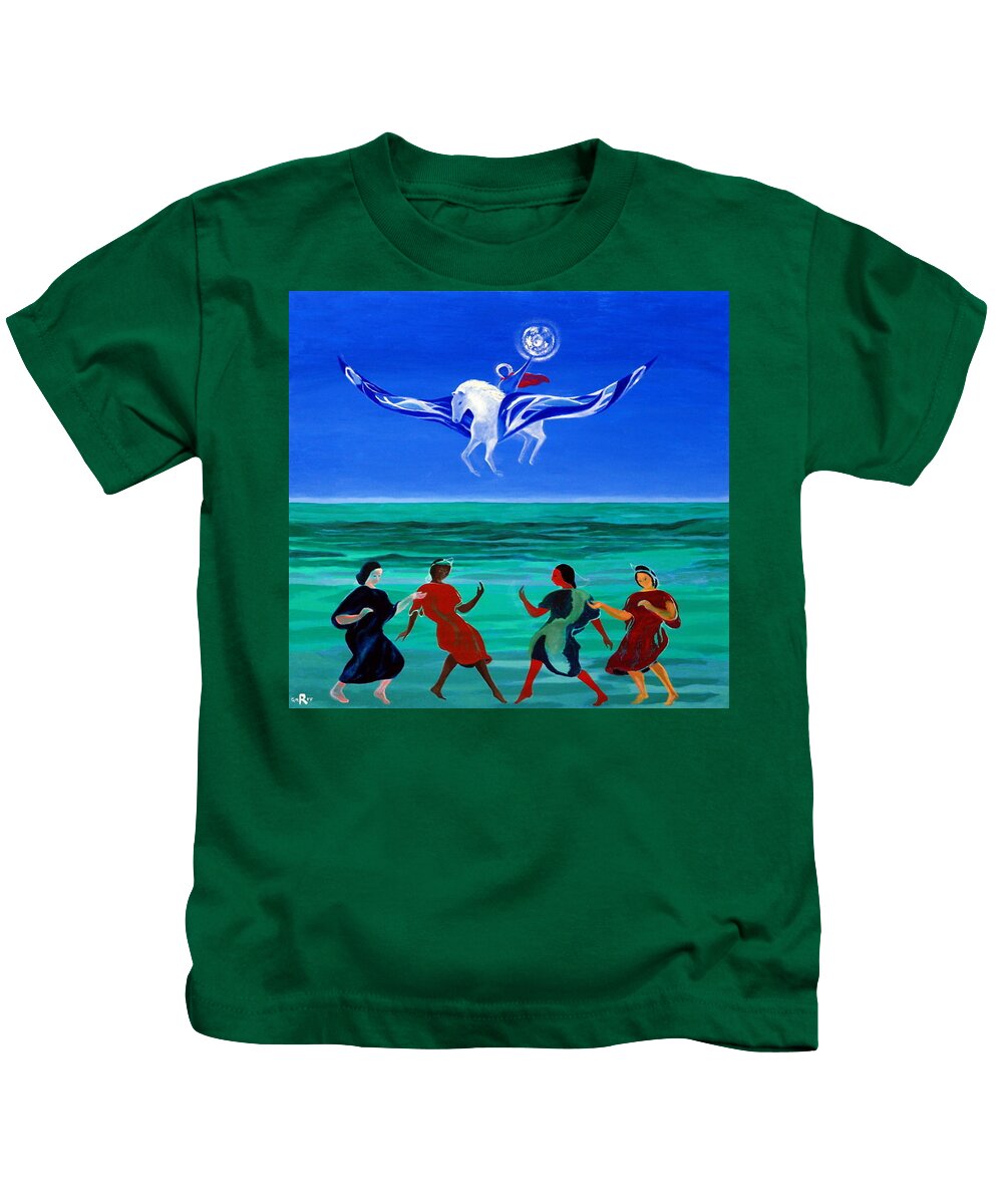 Sea Kids T-Shirt featuring the painting Sons of the Sun #6 by Enrico Garff