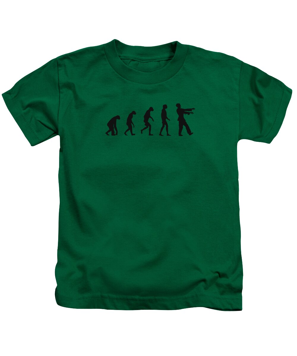 Funny Kids T-Shirt featuring the digital art Evolution of Zombies Zombie Walking Dead by Philipp Rietz