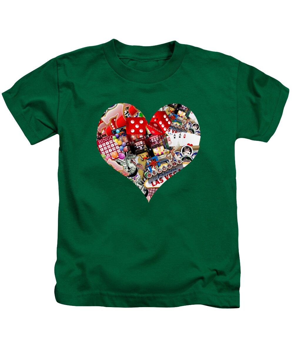 Heart Playing Card Shape Kids T-Shirt featuring the digital art Heart Playing Card Shape by Gravityx9 Designs