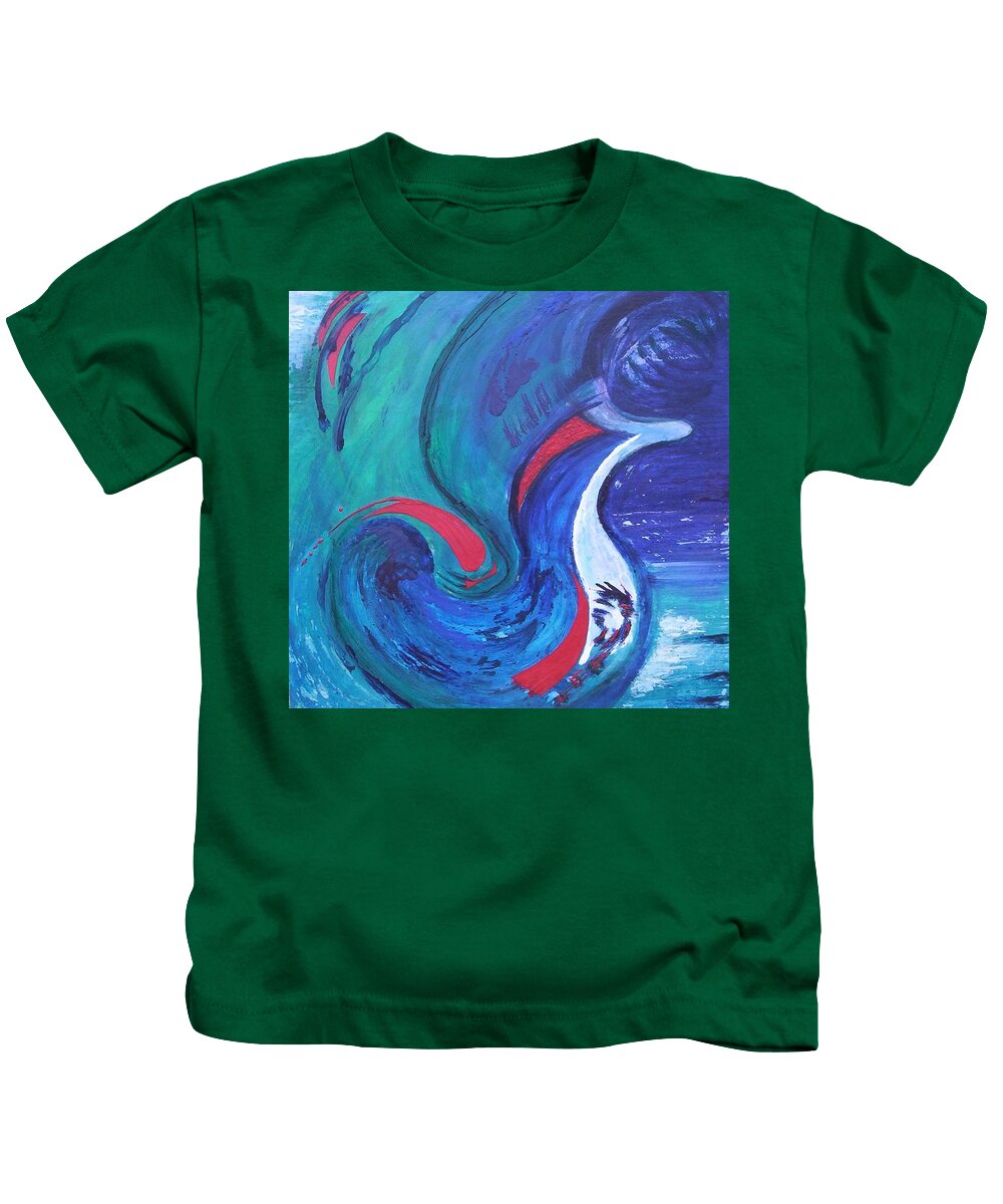 Encaustic Kids T-Shirt featuring the painting Moon Shine by Suzanne Udell Levinger