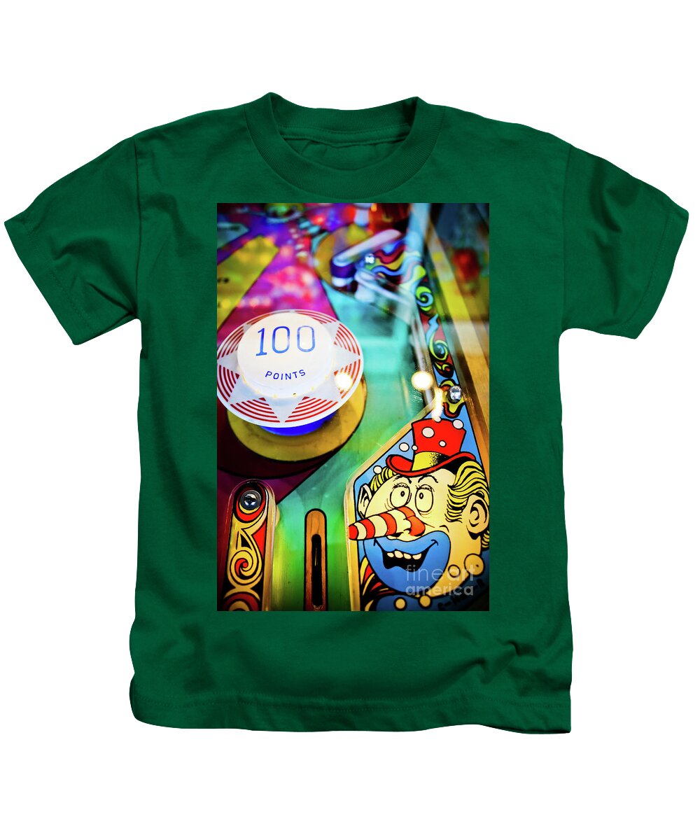 Pinball Art Kids T-Shirt featuring the photograph Pinball Art - Clown by Colleen Kammerer