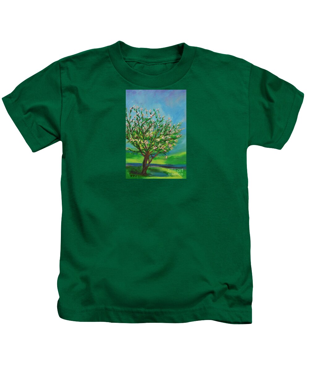 Art Kids T-Shirt featuring the painting Spring by Karen Francis