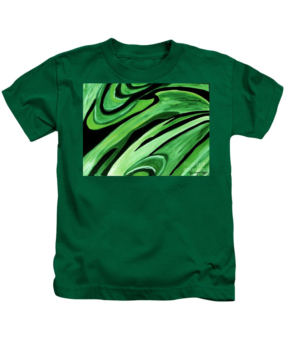 Painting Kids T-Shirt featuring the painting Wild Green by Yael VanGruber
