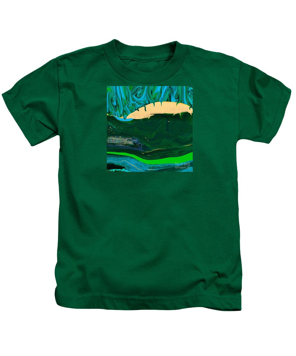 Square Kids T-Shirt featuring the mixed media A Wild Ride by Zsanan Studio