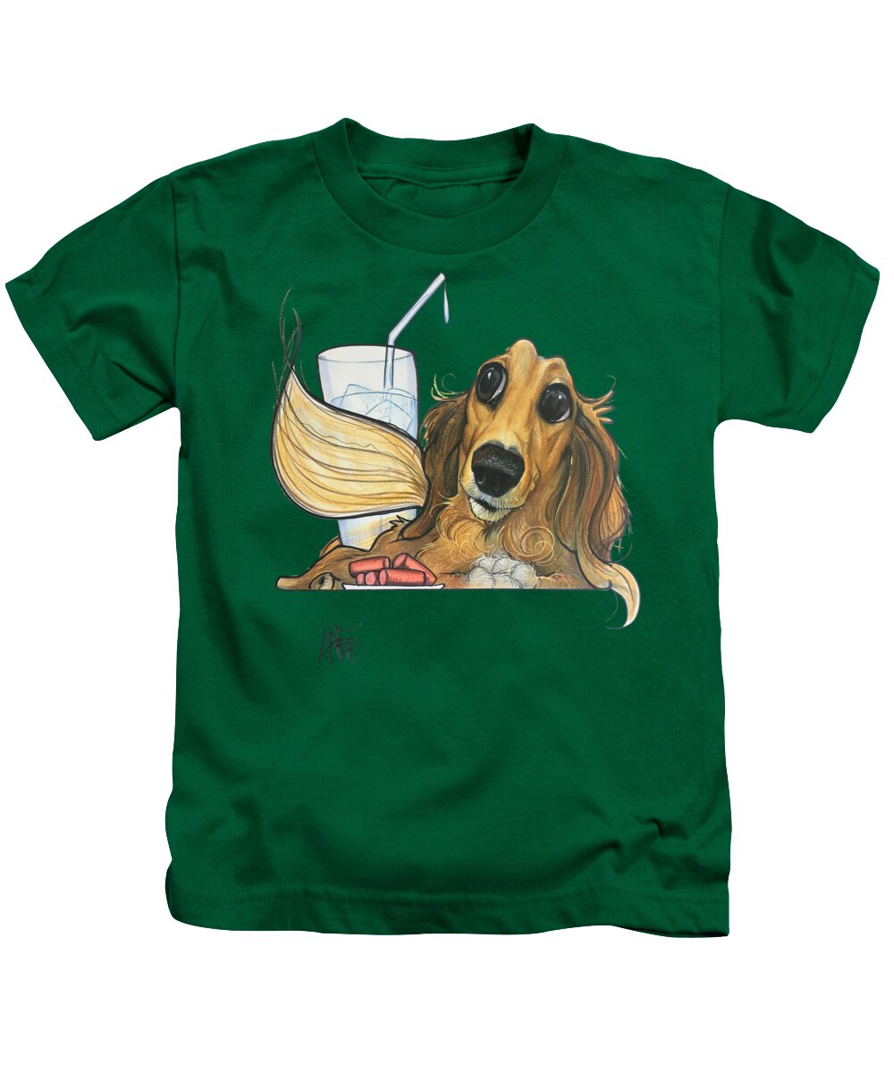 Hubbard Kids T-Shirt featuring the drawing Hubbard 5162 ELI by Canine Caricatures By John LaFree
