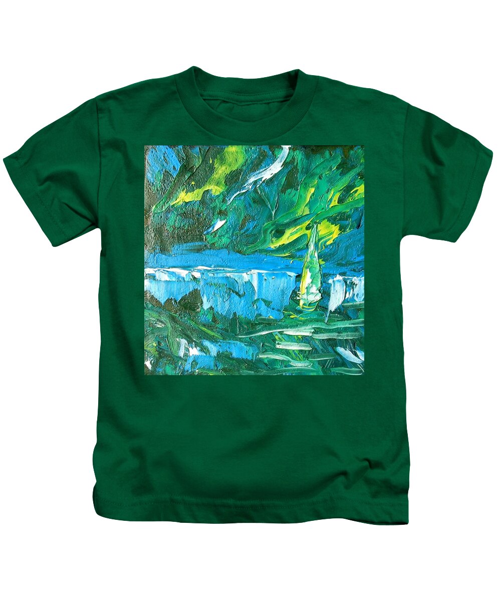 Boat Kids T-Shirt featuring the painting Ice Sailing by Chiara Magni