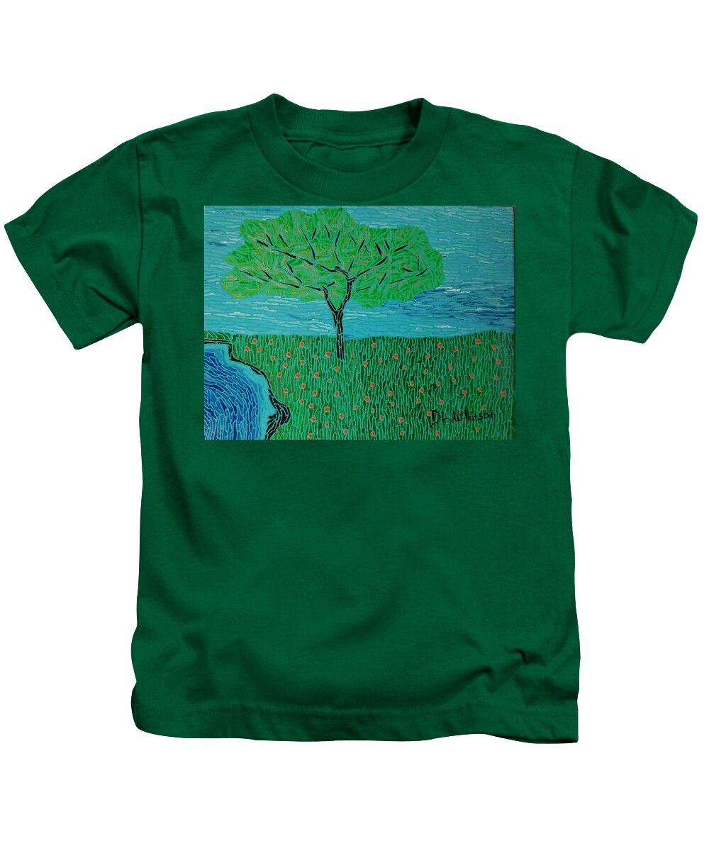 Spring Kids T-Shirt featuring the painting Spring-4 Seasons by DLWhitson