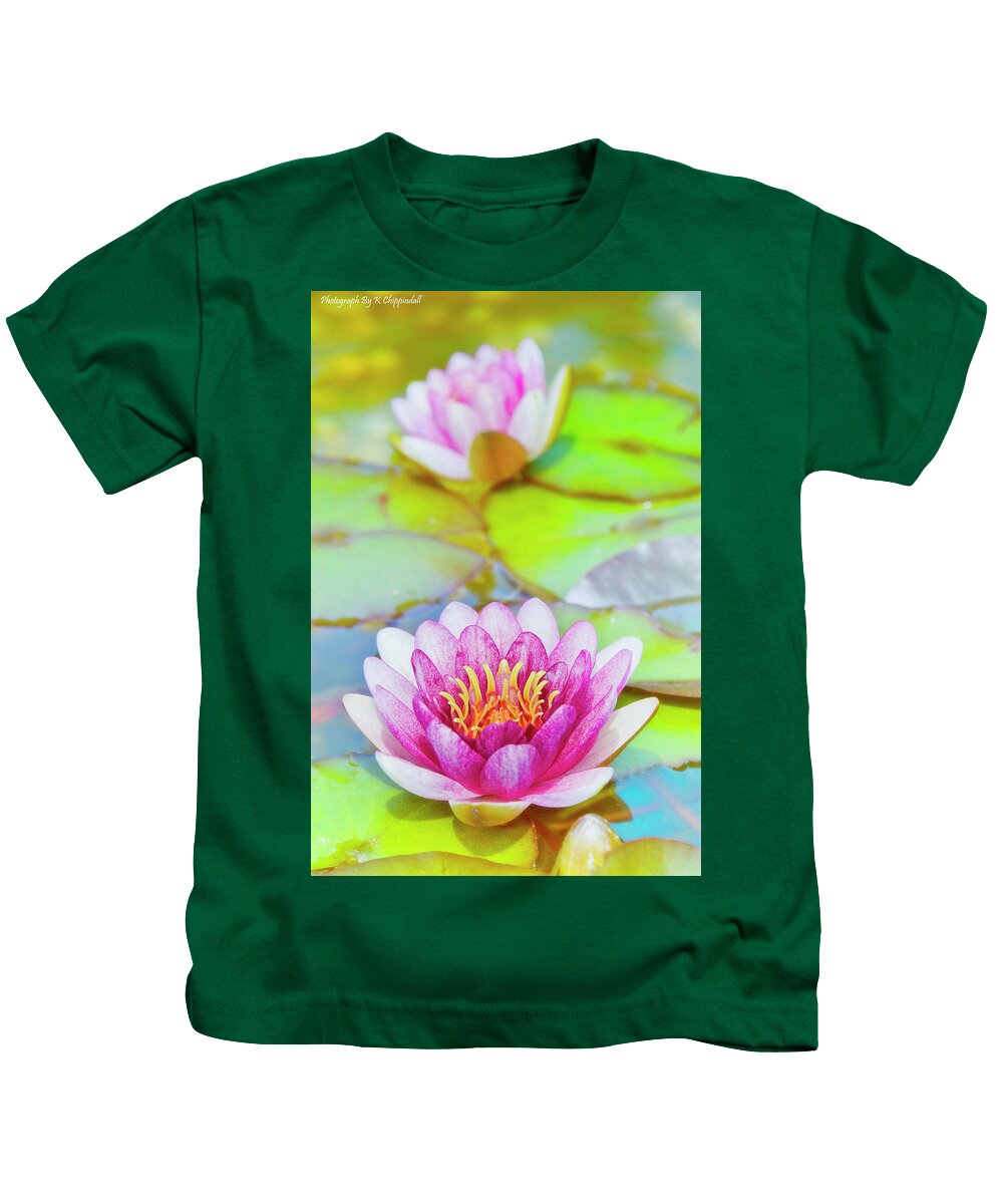 Water Lilly's Kids T-Shirt featuring the digital art Water Lilly 01 by Kevin Chippindall
