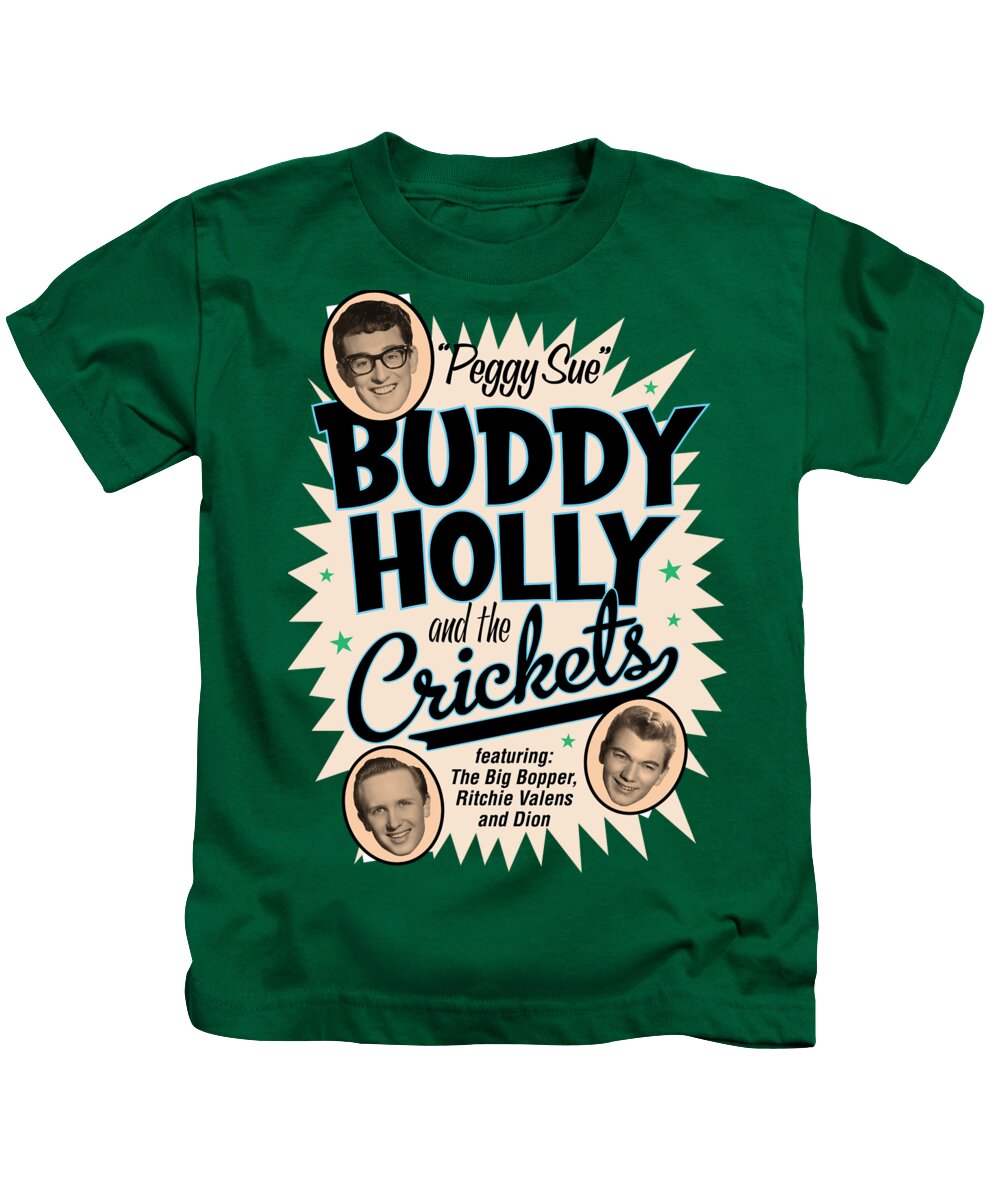 Digital Kids T-Shirt featuring the digital art Blue Buddy Holly by Gary Grayson