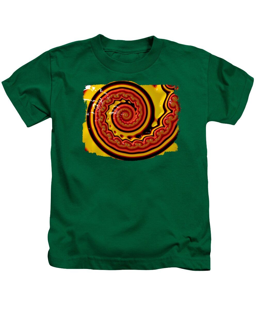 Spiral Kids T-Shirt featuring the digital art Orange Ceramic Spiral by Elisabeth Lucas