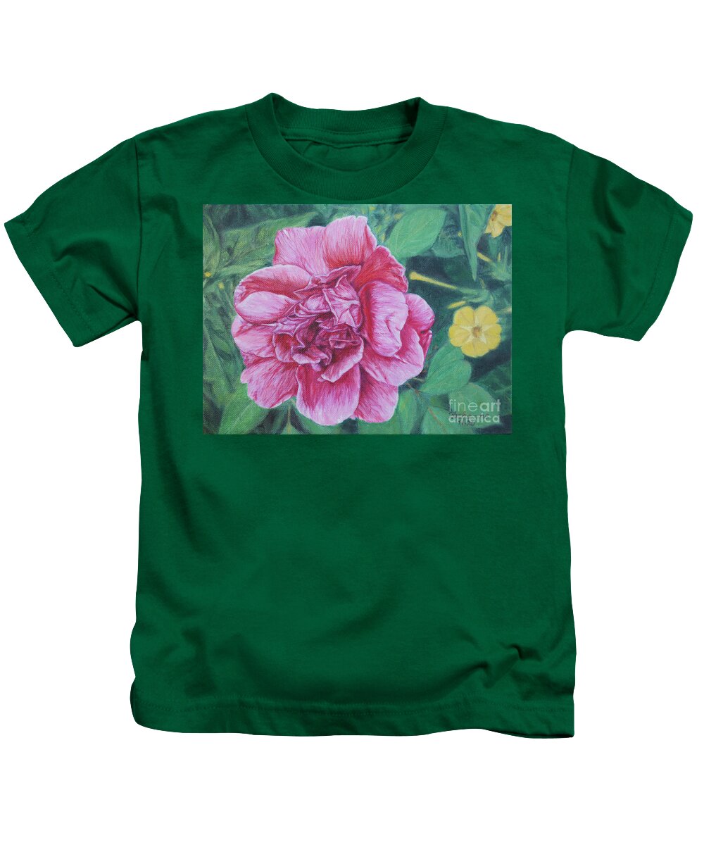 Bloom Kids T-Shirt featuring the painting Bloom by Roshanne Minnis-Eyma