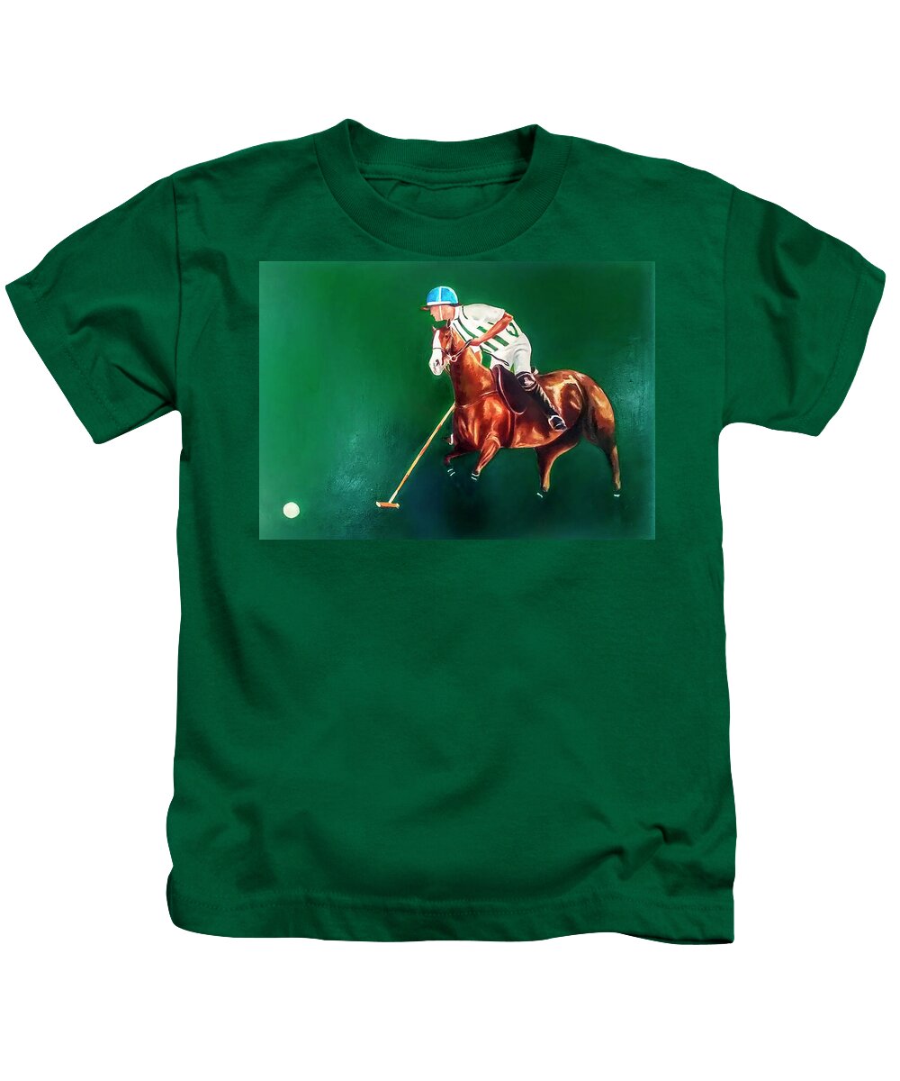 Wallpaint Kids T-Shirt featuring the painting Cambiaso by Carlos Jose Barbieri