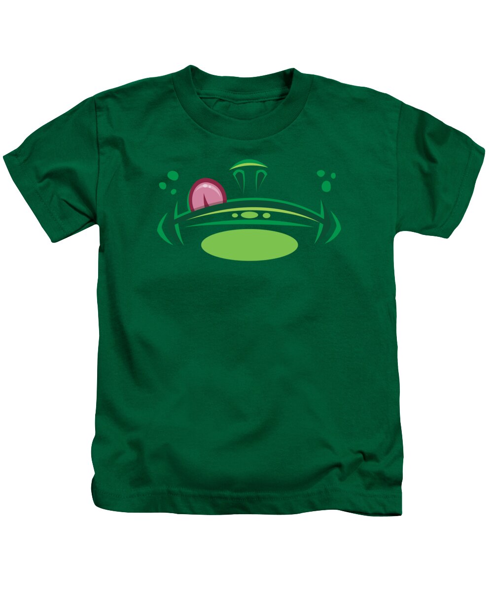 Frog Kids T-Shirt featuring the digital art Cartoon Frog Mouth with Tongue by John Schwegel