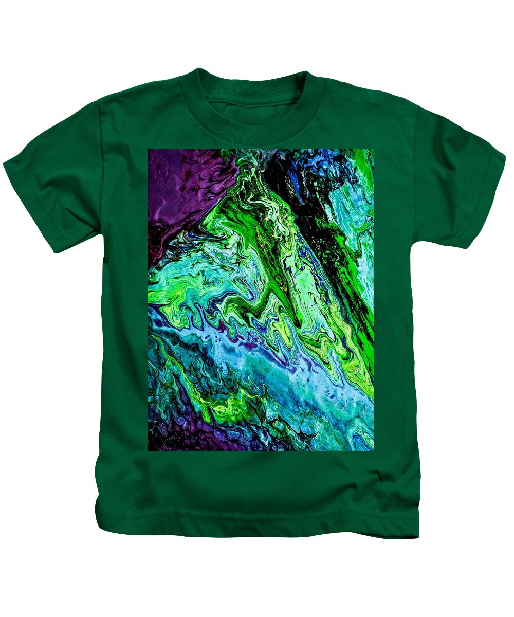 Emerald Kids T-Shirt featuring the painting Emerald Isle by Anna Adams