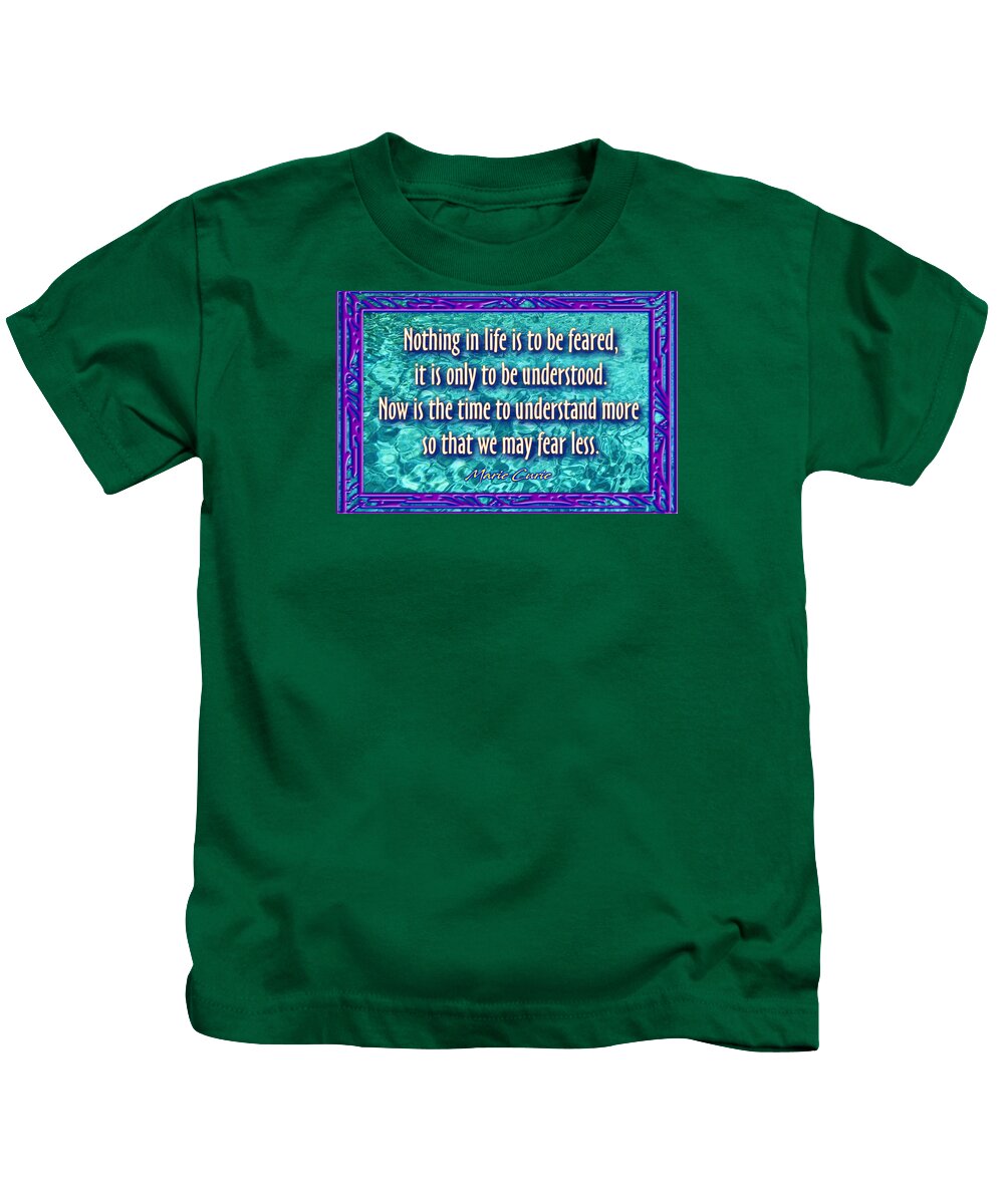 Quotation Kids T-Shirt featuring the digital art Fear Less by Alan Ackroyd