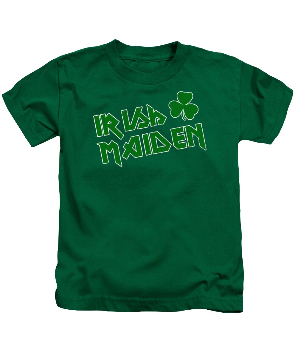 Funny Kids T-Shirt featuring the digital art Irish Maiden Retro by Flippin Sweet Gear