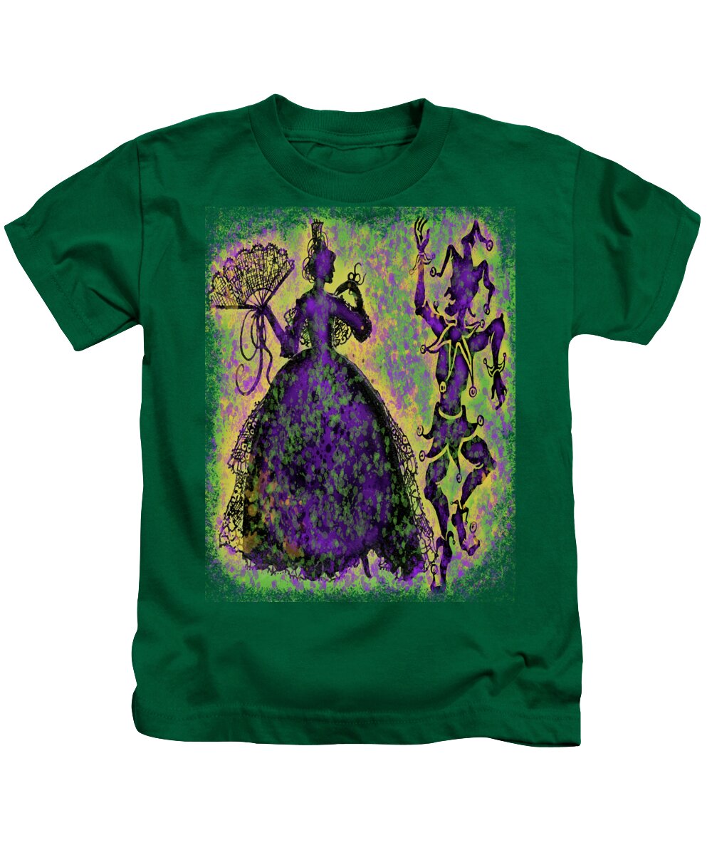 Mardi Gras Kids T-Shirt featuring the digital art Mardi Gras Party by Kevin Middleton
