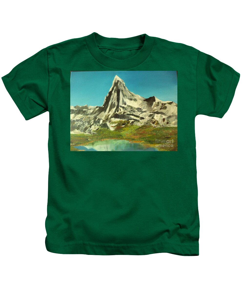 Mountain Kids T-Shirt featuring the painting Matterhorn Painting # 319 by Donald Northup