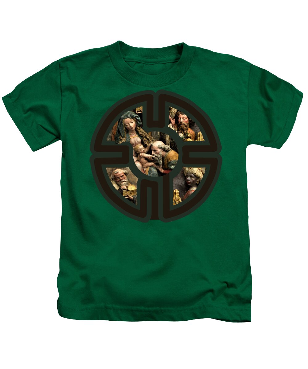 Christmas Kids T-Shirt featuring the digital art Paying Homage Cross Labyrinth by Bill Ressl