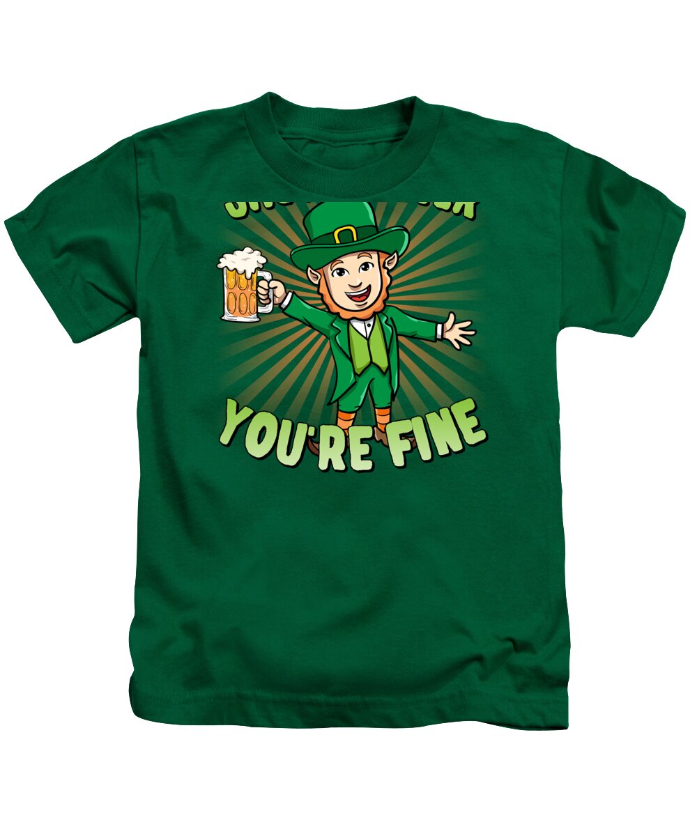 Cool Kids T-Shirt featuring the digital art Shut Up Liver Youre Fine Leprechaun Beer Drinking St Patricks Day by Flippin Sweet Gear