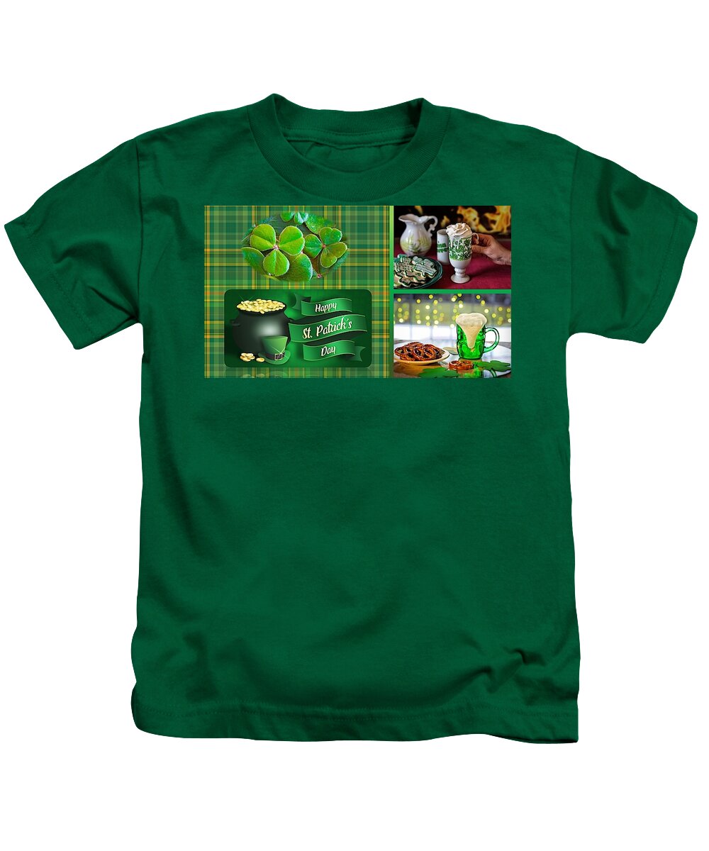 Irish Kids T-Shirt featuring the mixed media St. Patrick's Day Celebration by Nancy Ayanna Wyatt
