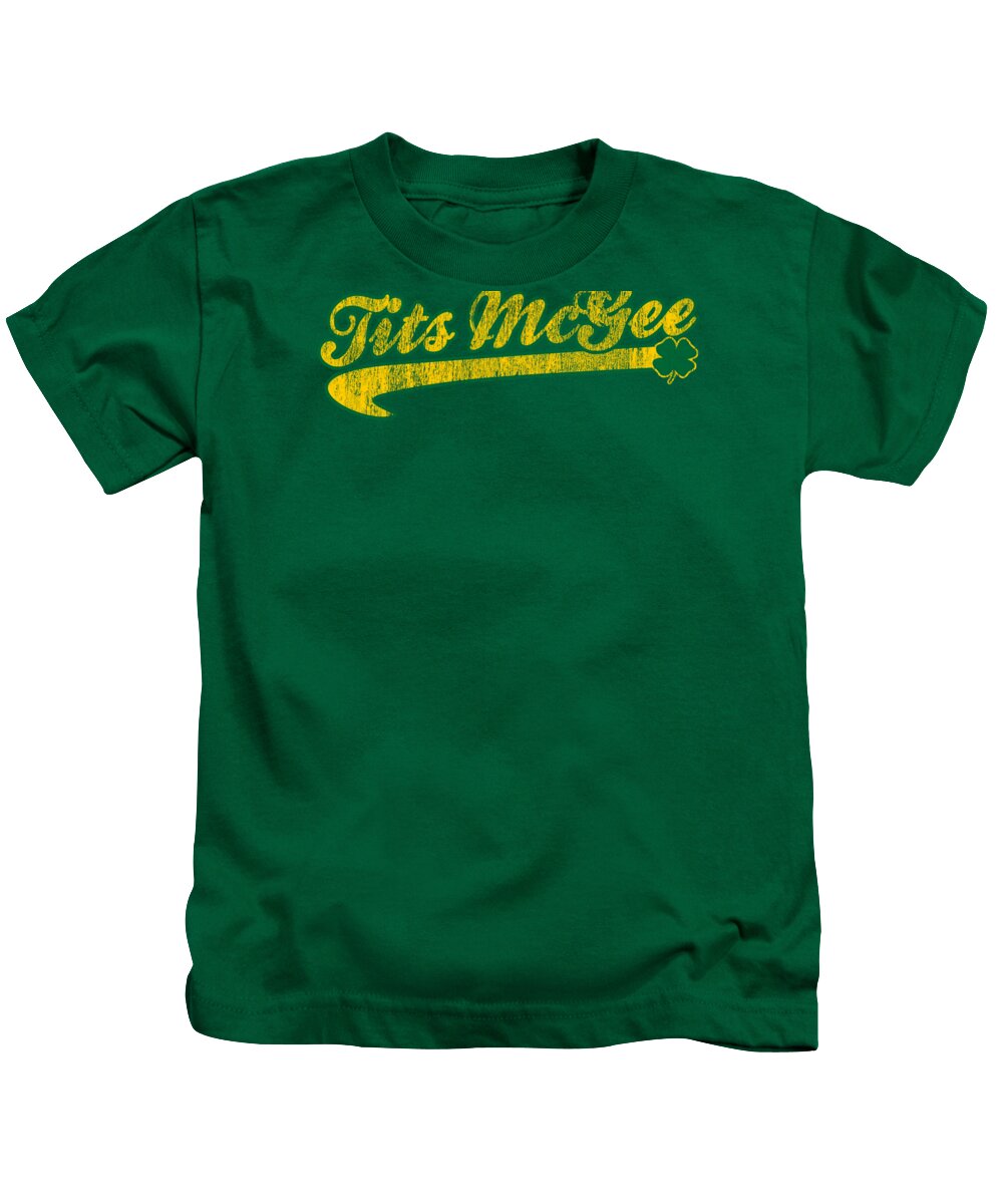 Sarcastic Kids T-Shirt featuring the digital art Tits Mcgee St Patricks Day by Flippin Sweet Gear