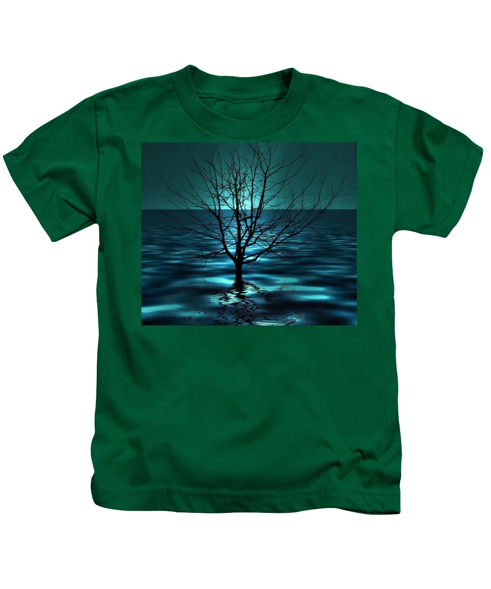 Tree In Ocean Kids T-Shirt featuring the photograph Tree in Ocean by Marianna Mills