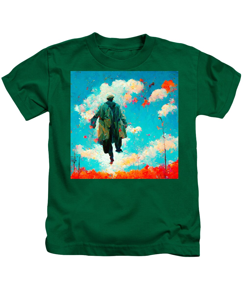 Trenchcoats Kids T-Shirt featuring the digital art Trenchcoats #1 by Craig Boehman