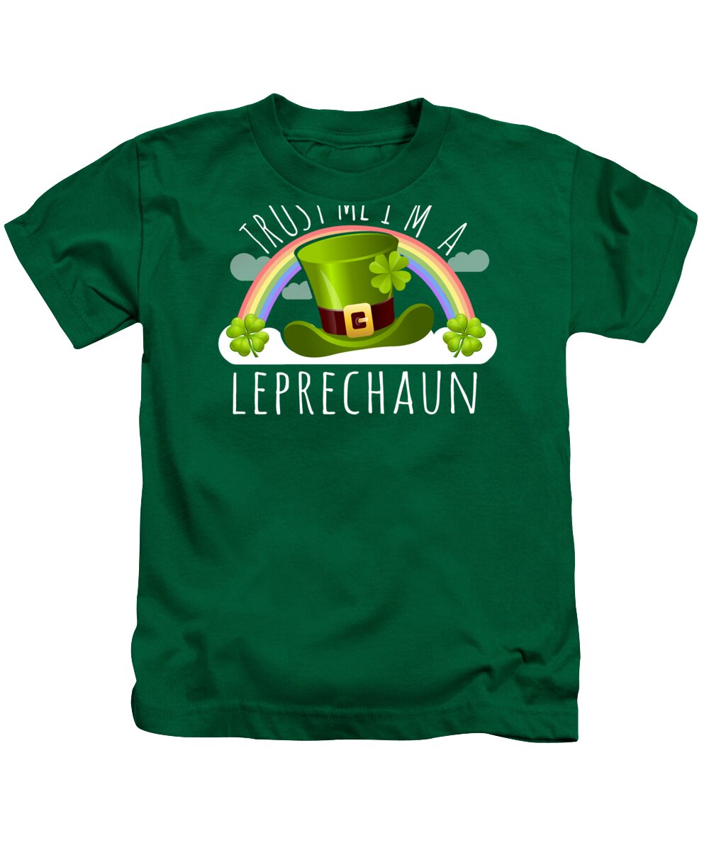 Funny Kids T-Shirt featuring the digital art Trust Me Im A Leprechaun by Flippin Sweet Gear