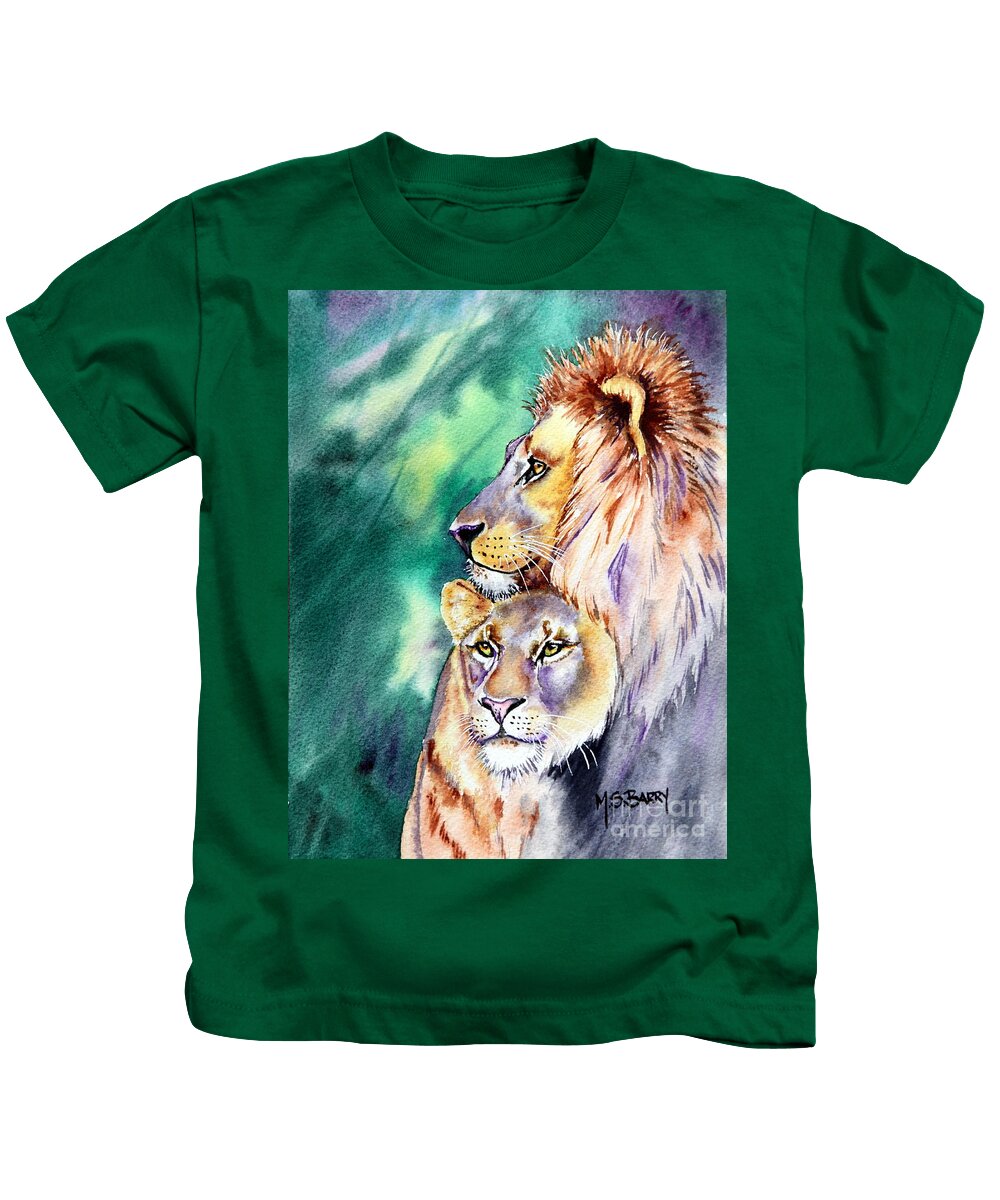 Wildlife Kids T-Shirt featuring the painting Wilderness Love by Maria Barry