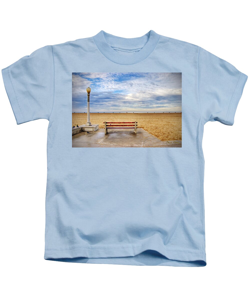 California Kids T-Shirt featuring the photograph Early Morning at the Beach by Chuck Staley