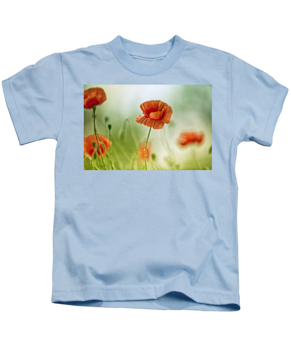 Poppy Kids T-Shirt featuring the photograph Poppy Meadow #1 by Nailia Schwarz