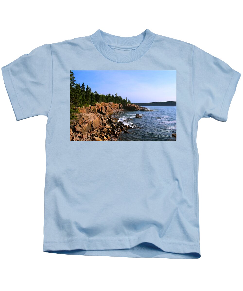 Landscape Kids T-Shirt featuring the photograph Acadia Coast by Jemmy Archer