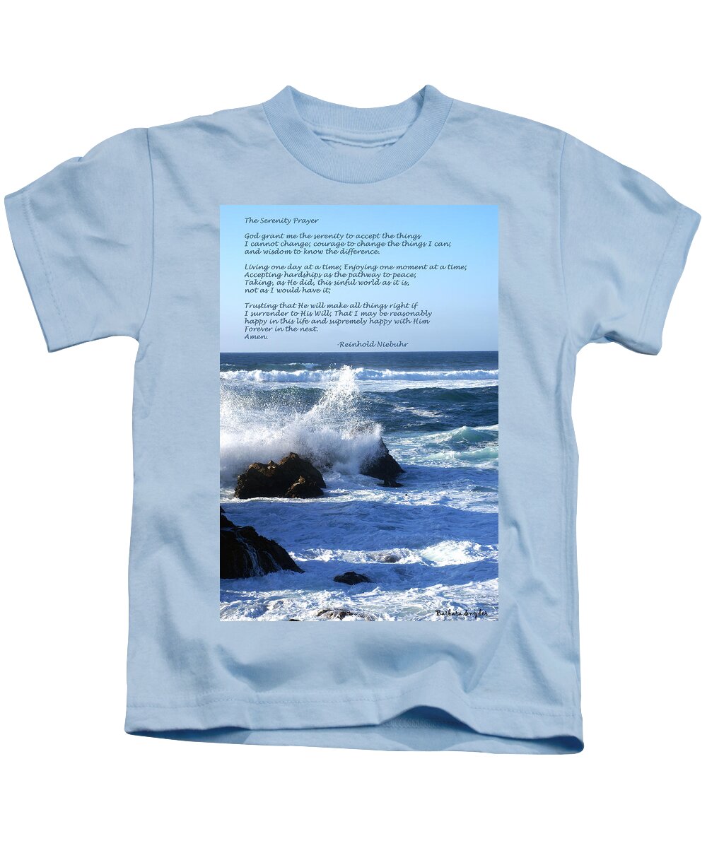 Barbara Snyder Kids T-Shirt featuring the digital art The Serenity Prayer #3 by Barbara Snyder