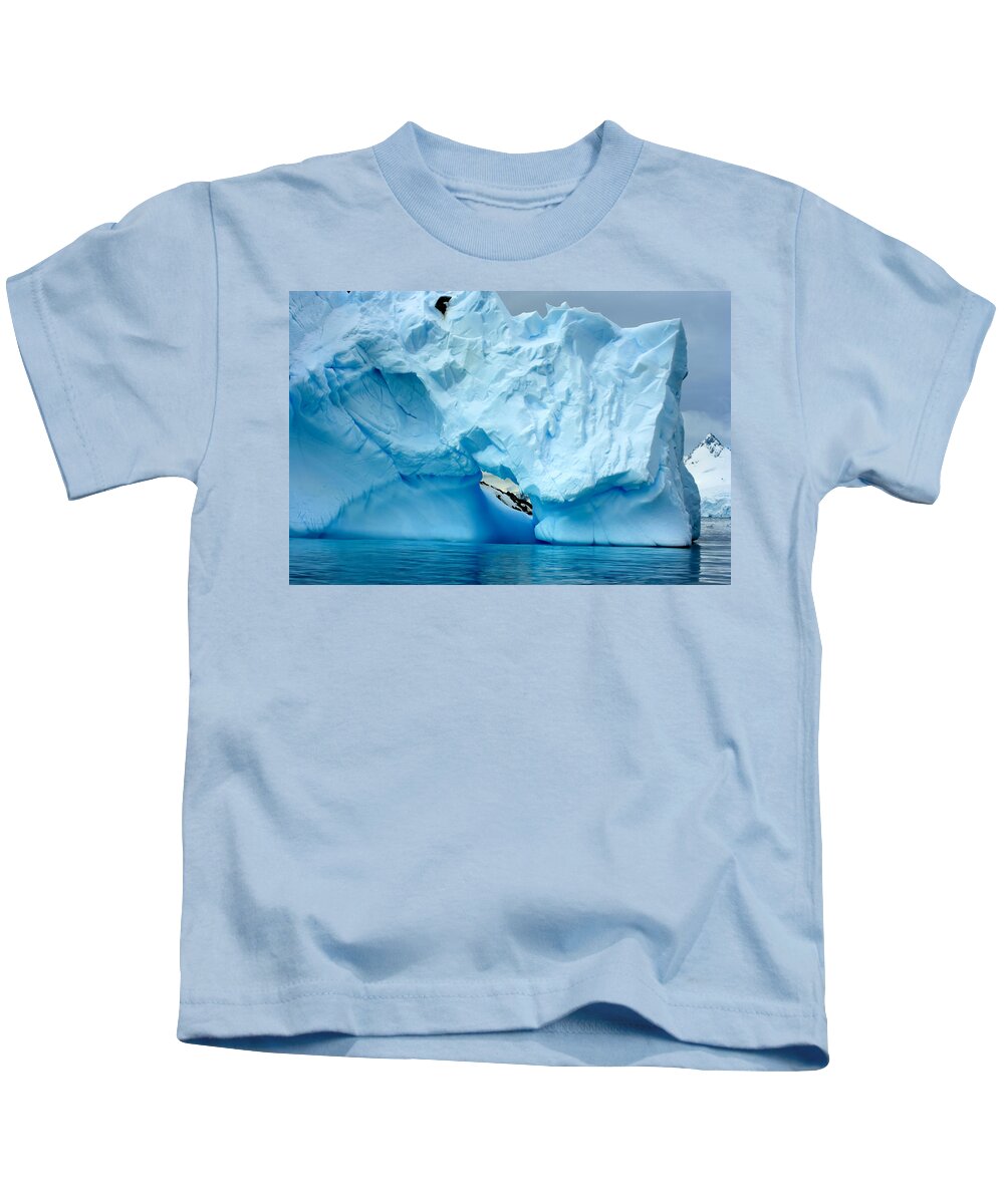 Icebergs Kids T-Shirt featuring the photograph Blue Iceberg #4 by Amanda Stadther