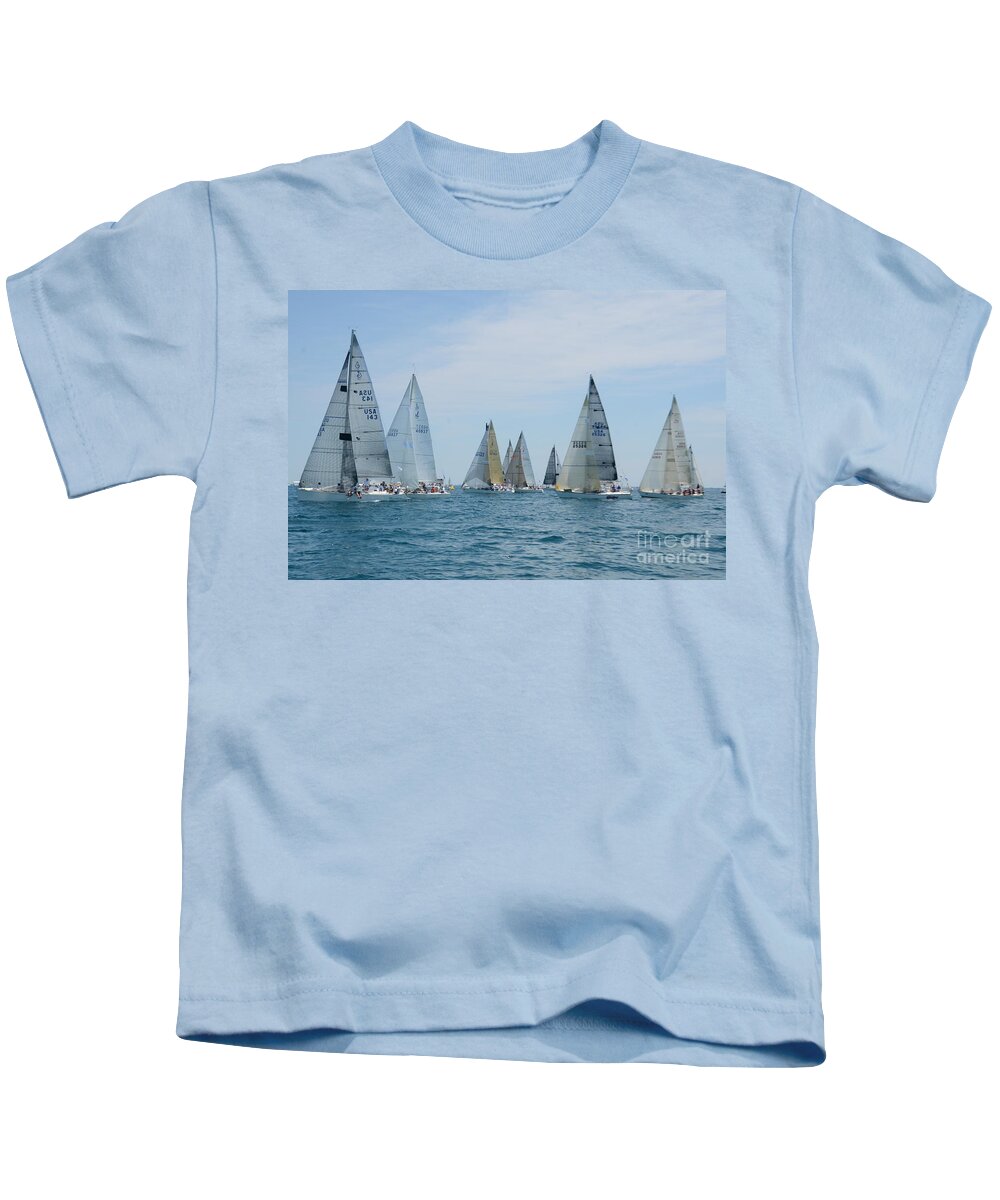 2013 Kids T-Shirt featuring the photograph Sailboat Race #6 by Randy J Heath