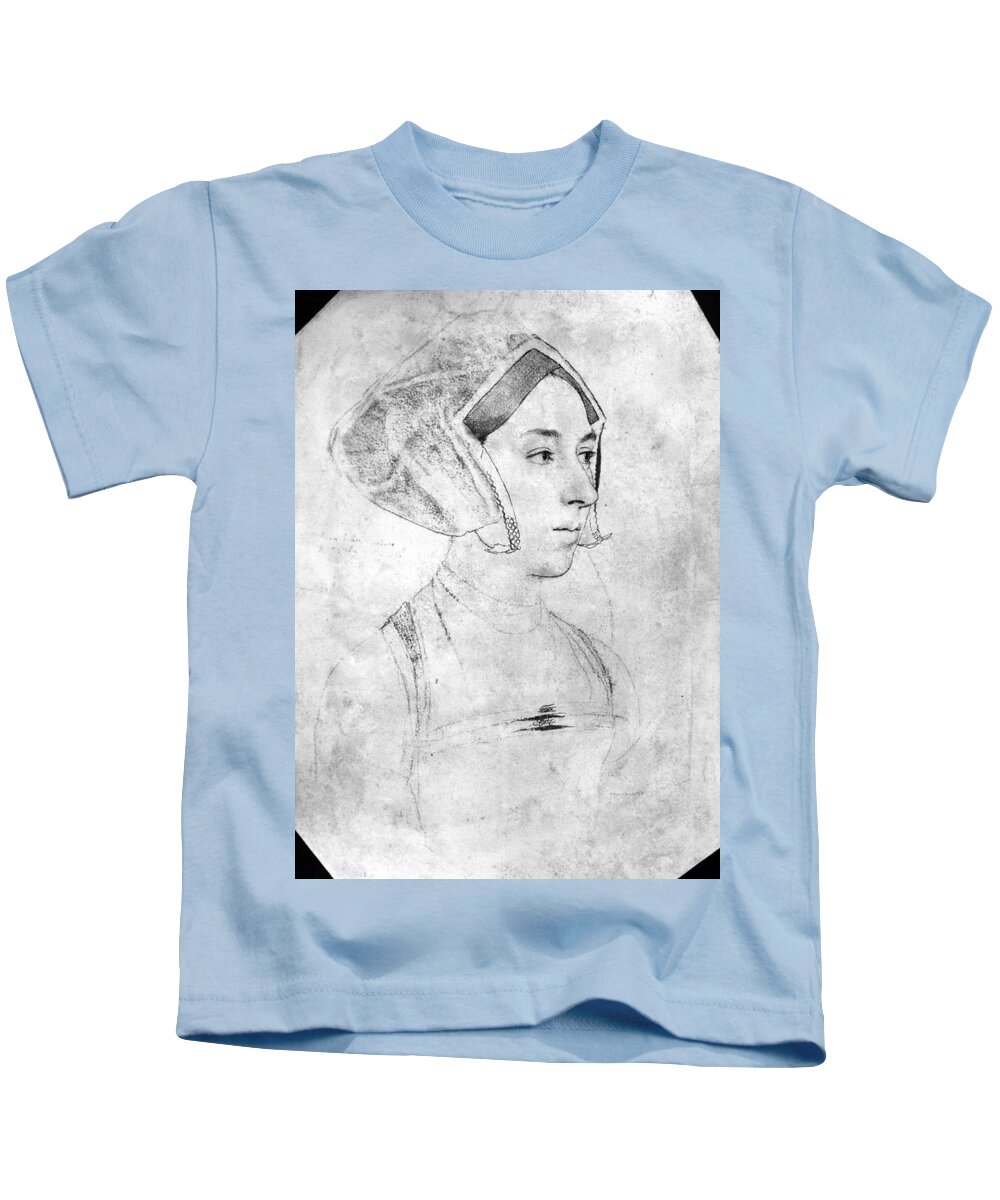 1535 Kids T-Shirt featuring the drawing Anne Boleyn (1507-1536) #8 by Granger