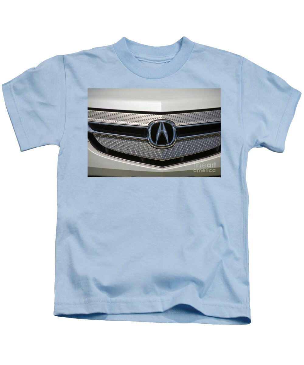 Acura Kids T-Shirt featuring the photograph Acura Grill Emblem Close up by David Zanzinger