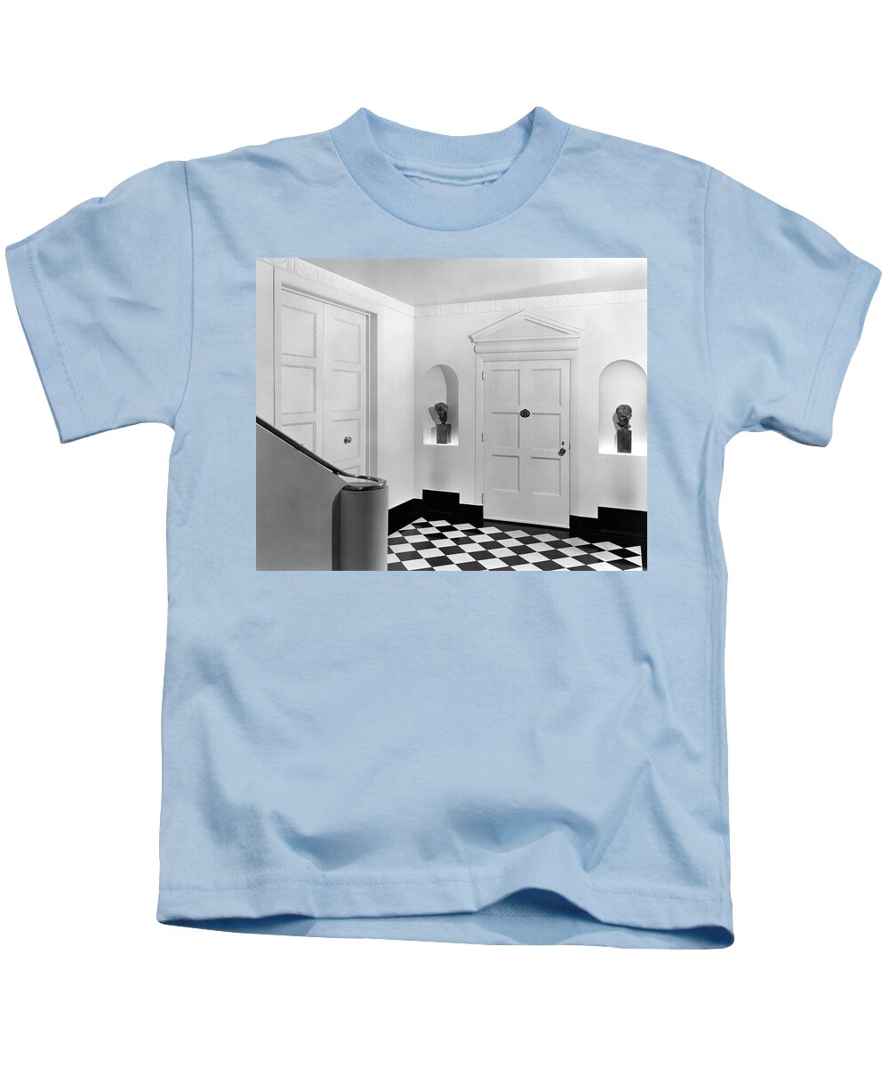 Decorative Art Kids T-Shirt featuring the photograph An Entrance Hall by Peter Nyholm