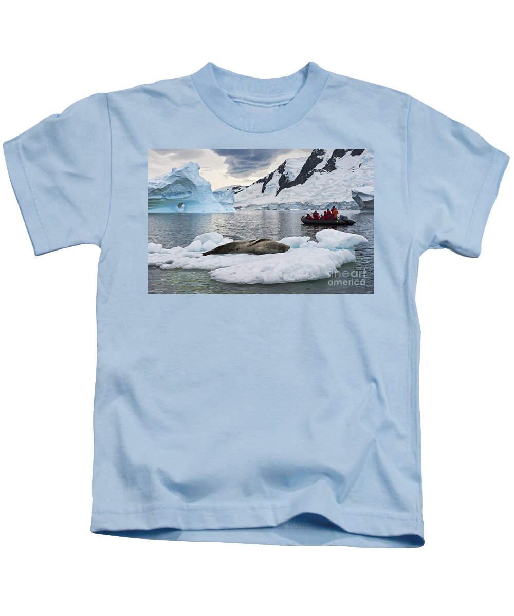 Festblues Kids T-Shirt featuring the photograph Antarctic Serenity... by Nina Stavlund