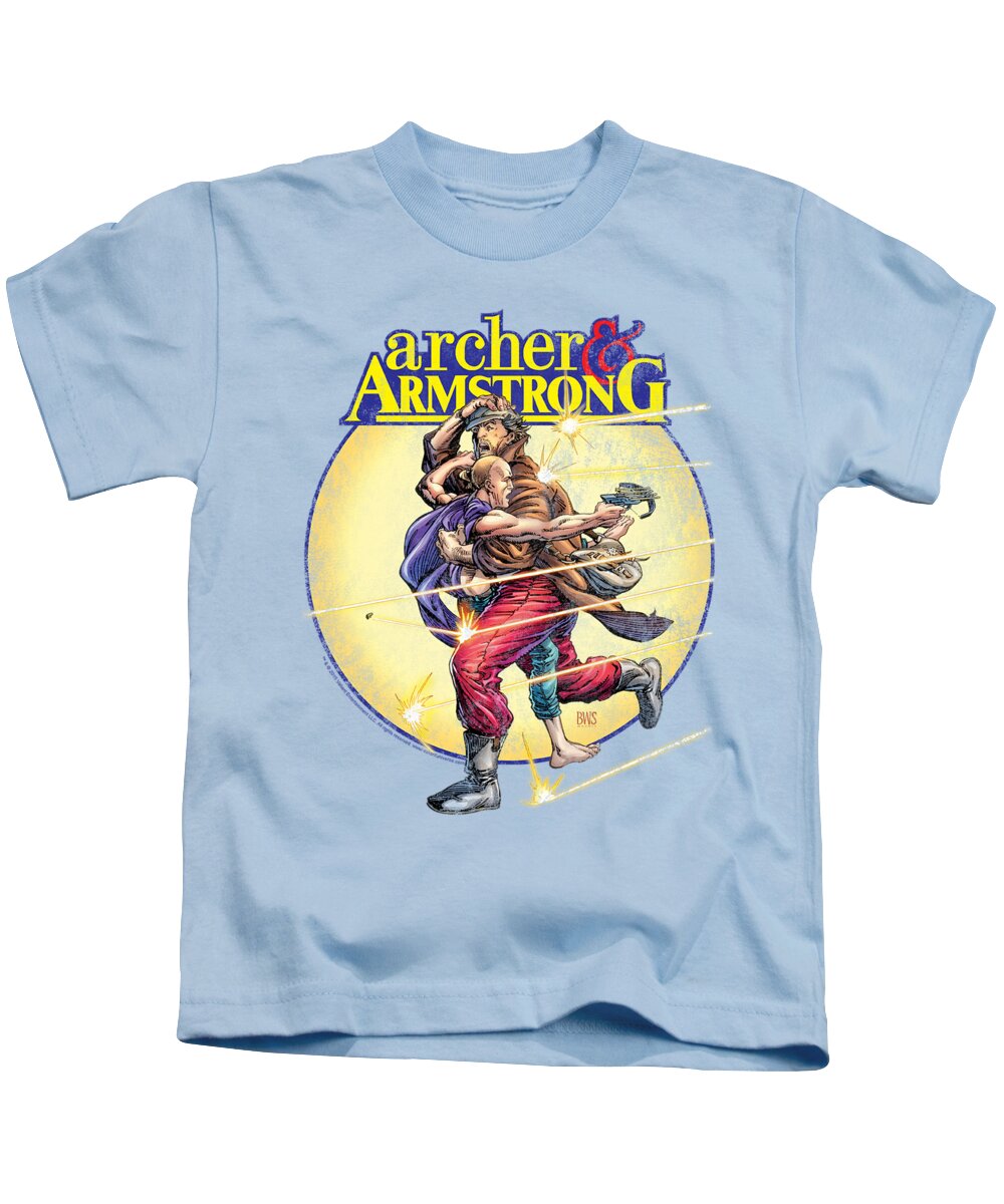  Kids T-Shirt featuring the digital art Archer And Armstrong - Vintage A And A by Brand A