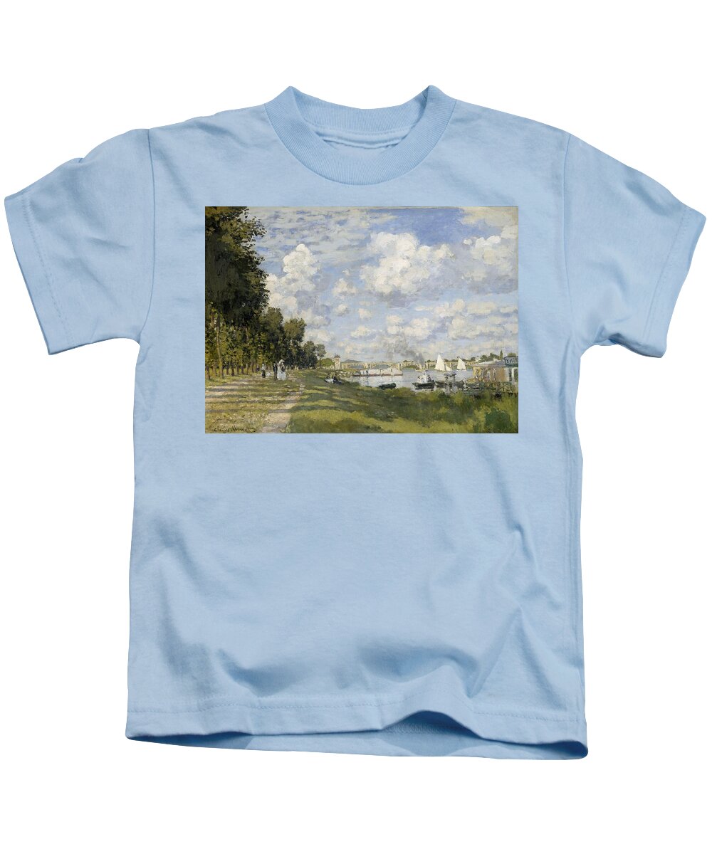 1872 Kids T-Shirt featuring the painting Bassin d'Argenteuil by Claude Monet