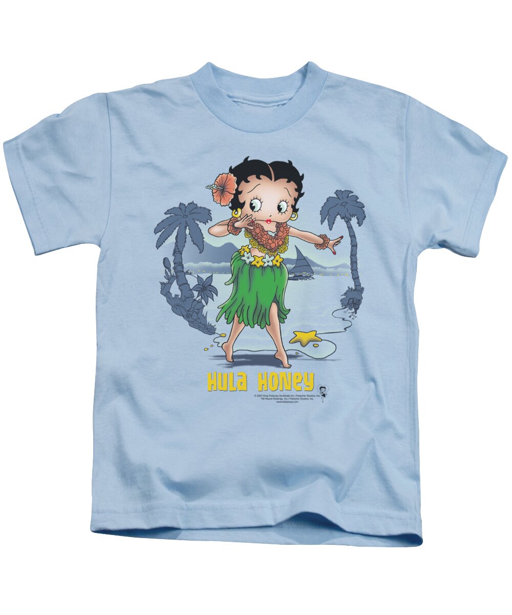 Betty Boop Kids T-Shirt featuring the digital art Boop - Hula Honey by Brand A