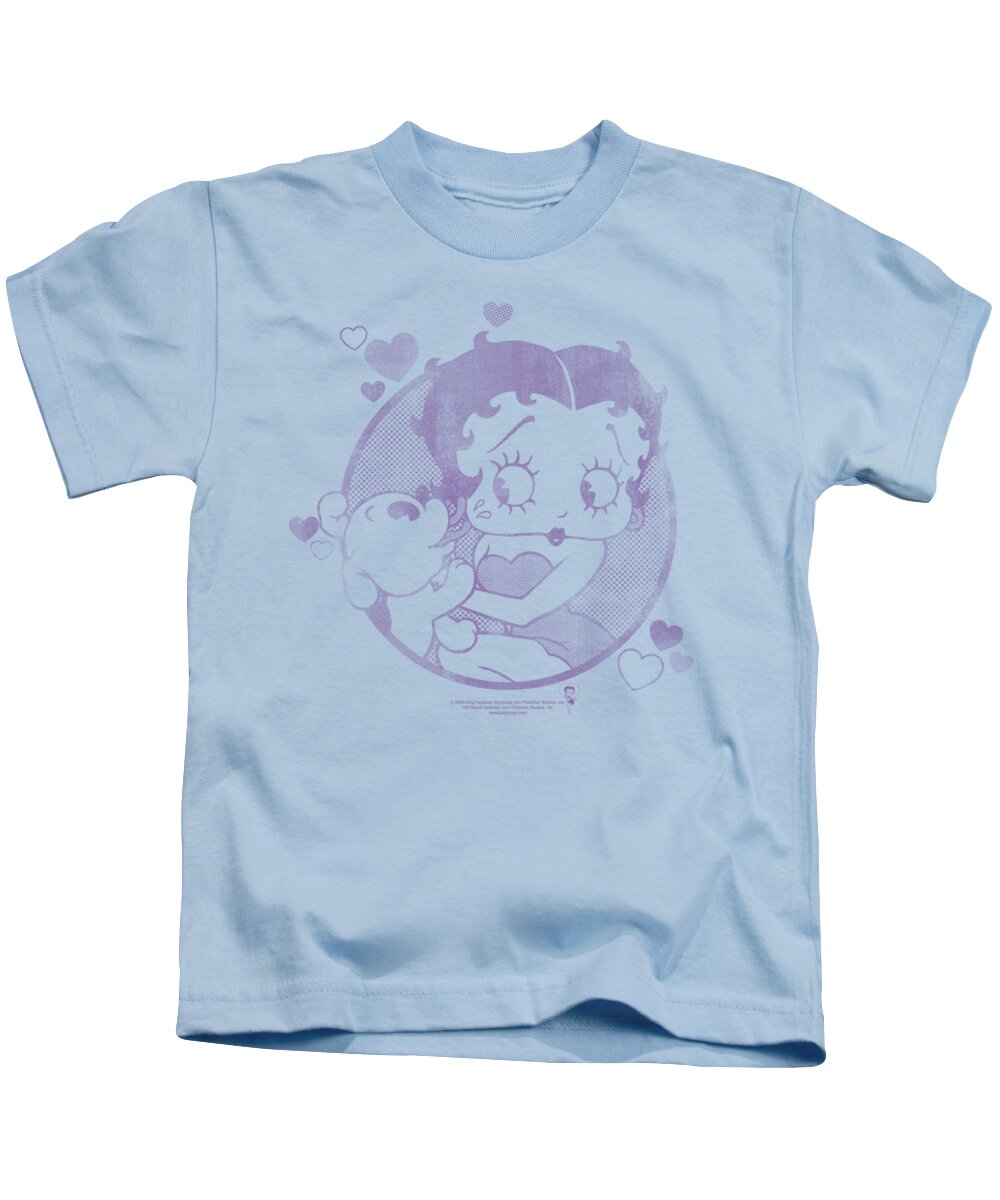 Betty Boop Kids T-Shirt featuring the digital art Boop - Perfect Kiss by Brand A