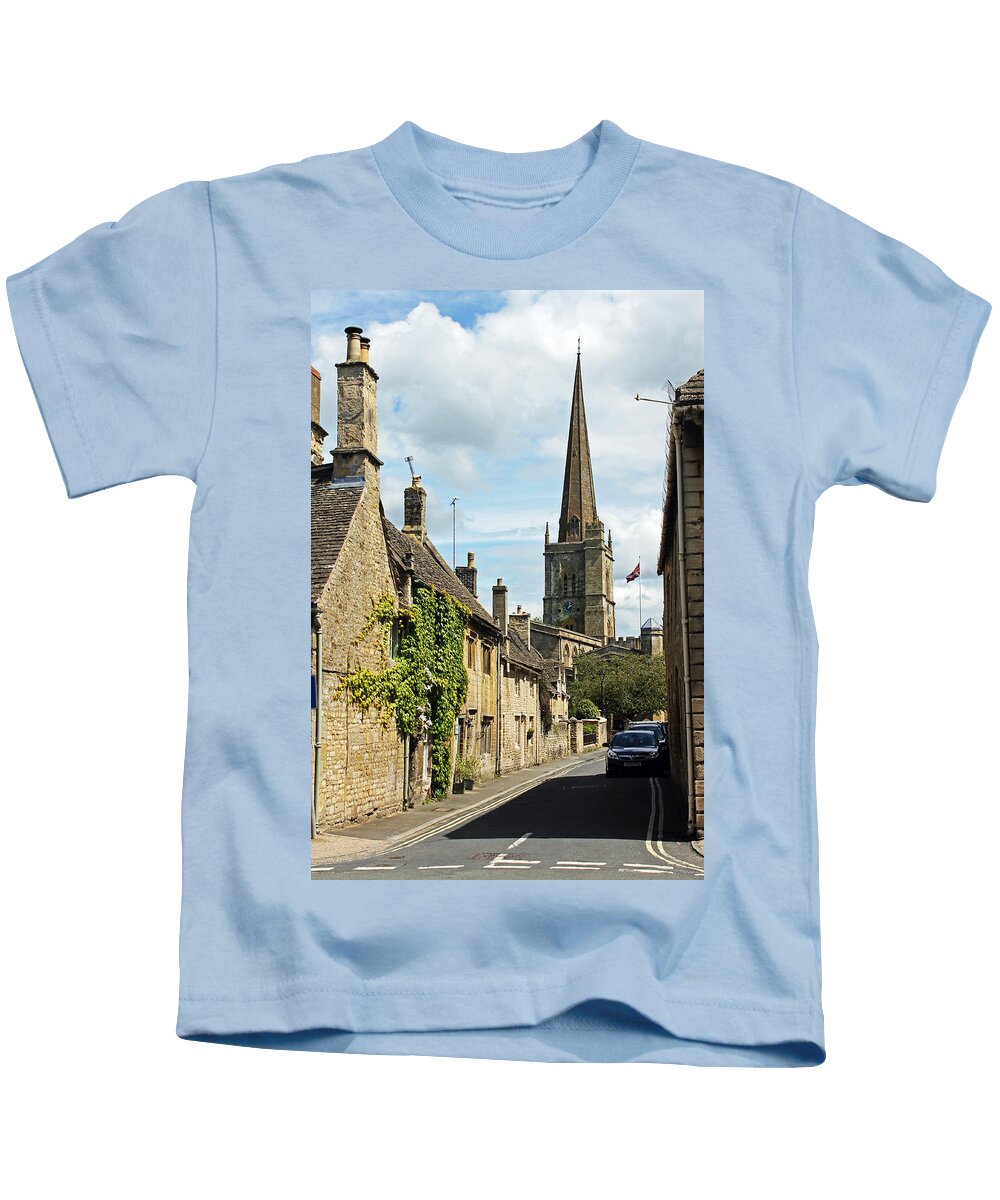 Burford Kids T-Shirt featuring the photograph Burford Village Street by Tony Murtagh